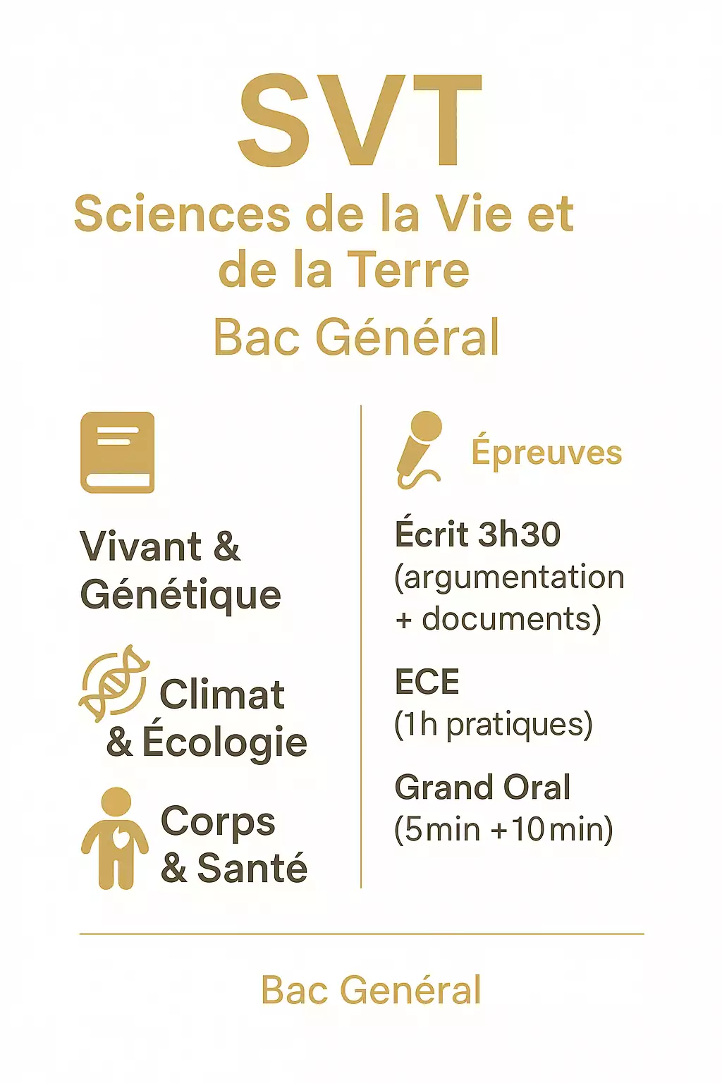 SVT – Sciences de la Vie et de la Terre – Bac Général SUJETS corrigés annales programme et attendus de l'épreuve.