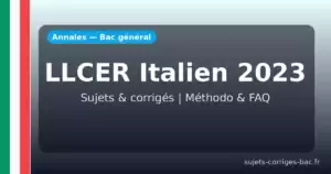 annales llcer italien 2023
