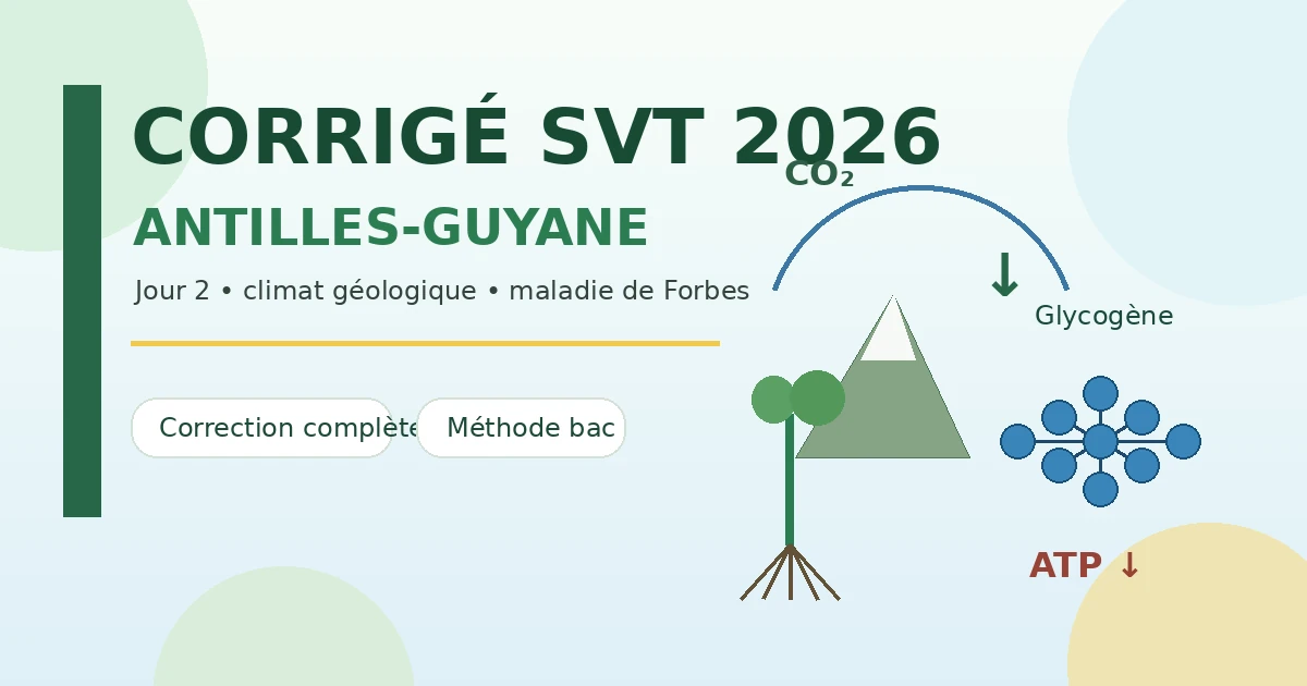 Corrigé SVT Antilles 2026 - Jour 2